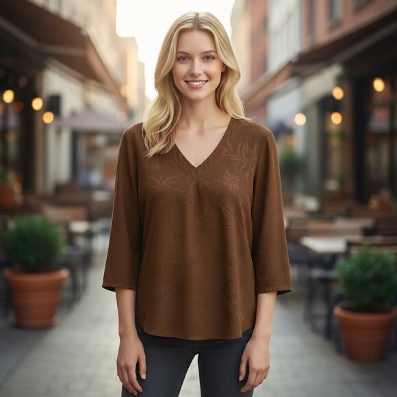 Lemon Grass Studio Tops - Lemon Grass Studio Women's Dark Brown Top